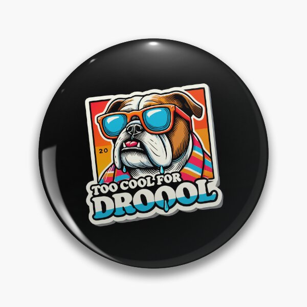 Item preview, Funny Bulldog Too Cool For Drool Retro Summer Dog designed and sold by Navuniverse.