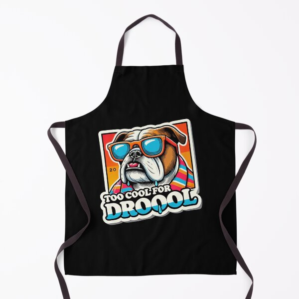 Item preview, Funny Bulldog Too Cool For Drool Retro Summer Dog designed and sold by Navuniverse.