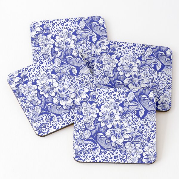 Artikelvorschau, Blaue Blumen entworfen und verkauft von The Little Print Shop by Deepa.
