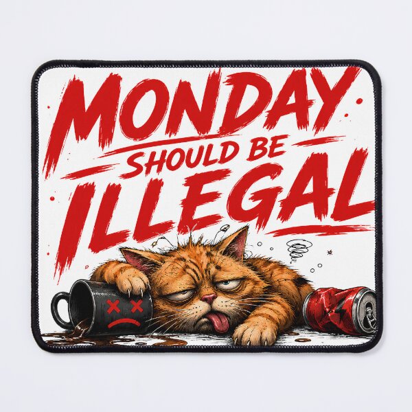 Item preview, Monday Should Be Illegal Funny Cat Meme designed and sold by Rightstudio1.
