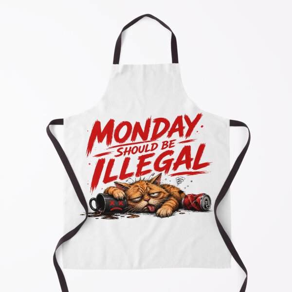 Item preview, Monday Should Be Illegal Funny Cat Meme designed and sold by Rightstudio1.