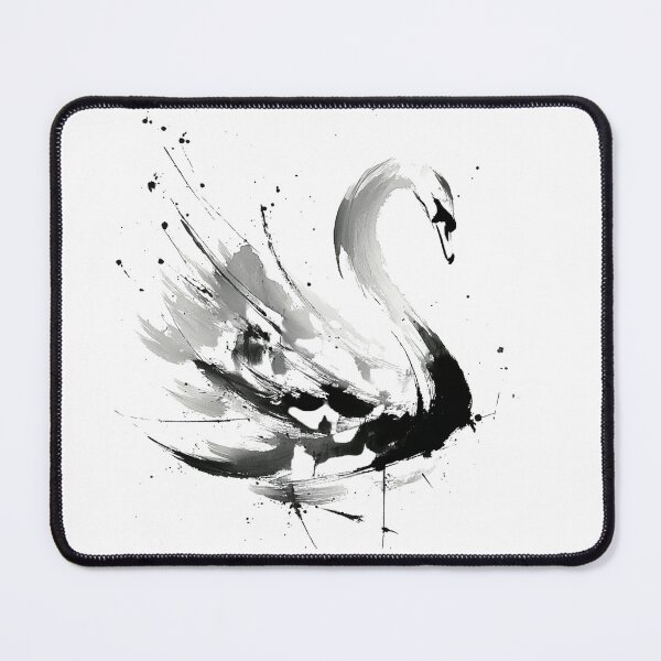 Item preview, Abstract White Swan Brush Stroke Painting designed and sold by NitzanEArt.