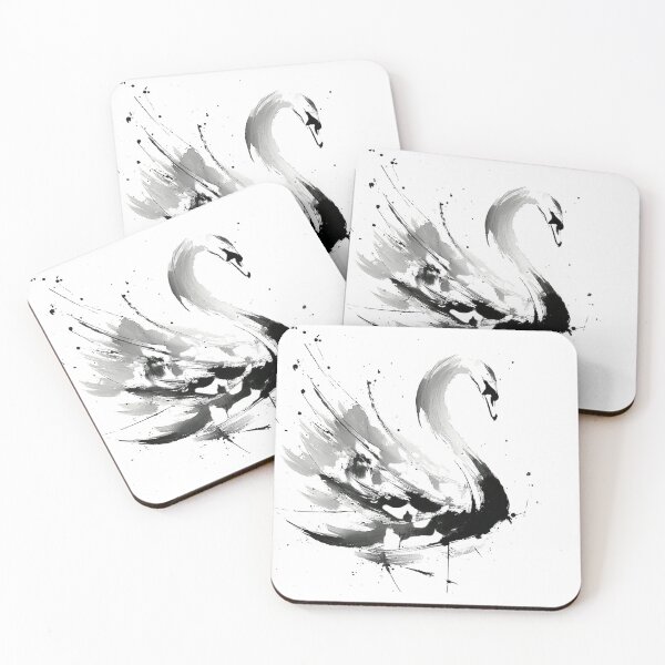 Item preview, Abstract White Swan Brush Stroke Painting designed and sold by NitzanEArt.