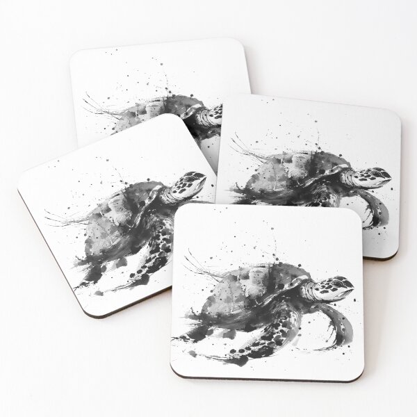 Item preview, Abstract Sea Turtle Ink Splatter Art designed and sold by NitzanEArt.