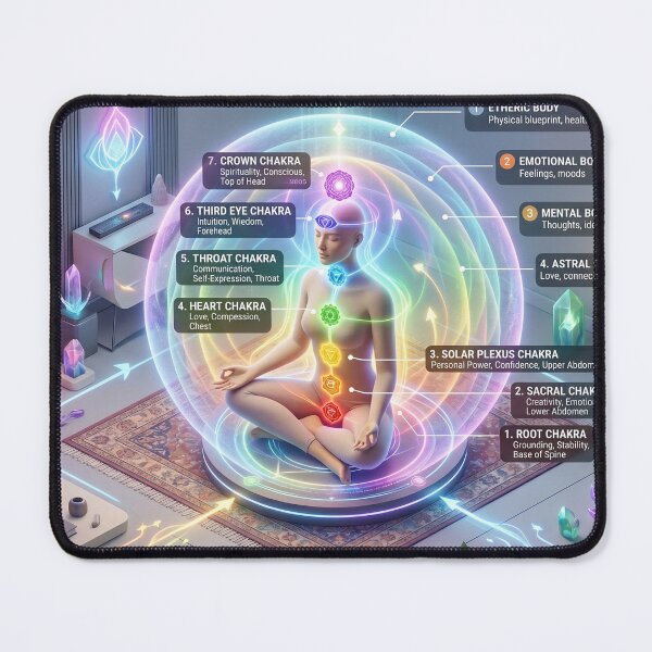Item preview, Aura Reading & The Seven Chakras – Spiritual Energy Guide Poster designed and sold by NMB-ART-Design.