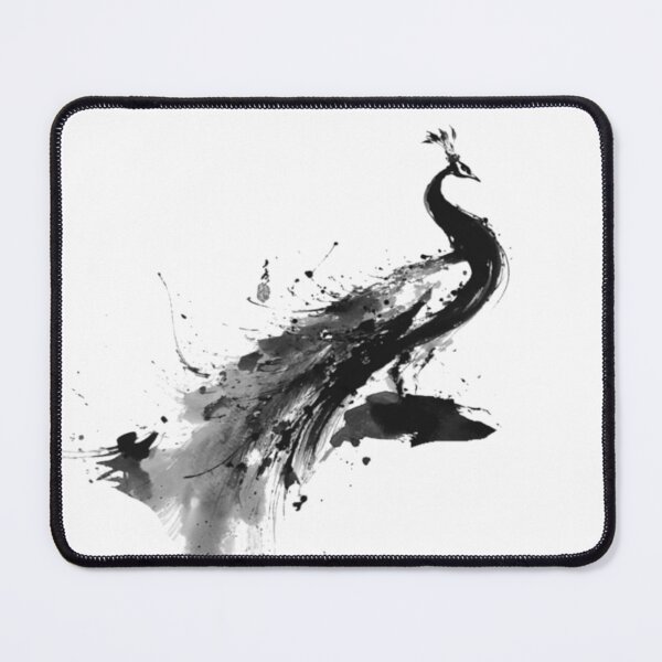 Item preview, Abstract Peacock Ink Splatter Art Painting designed and sold by NitzanEArt.