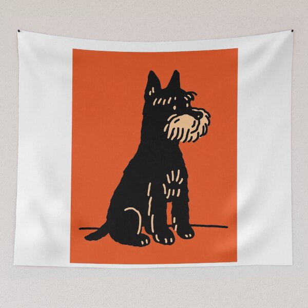 Item preview, Cartoon schnauzer on Orange Background designed and sold by lautir.