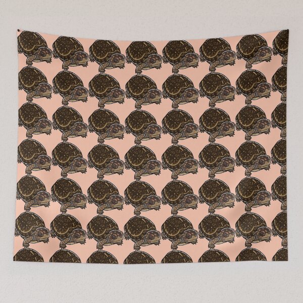 Item preview, Three-toed Box Turtle Japanese Pop Art designed and sold by Rie-TortoTurtle.