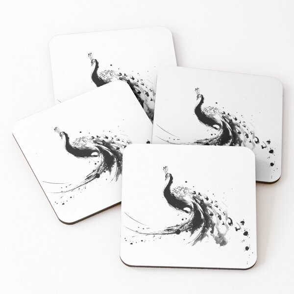 Item preview, Copy of Abstract Peacock Ink Splatter Art Painting designed and sold by NitzanEArt.
