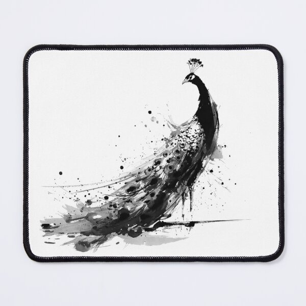 Item preview, Majestic Peacock Feathers Abstract Ink Artwork designed and sold by NitzanEArt.