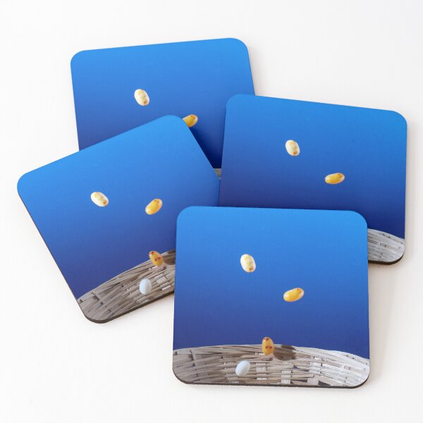 Item preview, Colorful Jellybeans Falling Into A Woven Basket Against A Bright Blue Background designed and sold by Nmallia.
