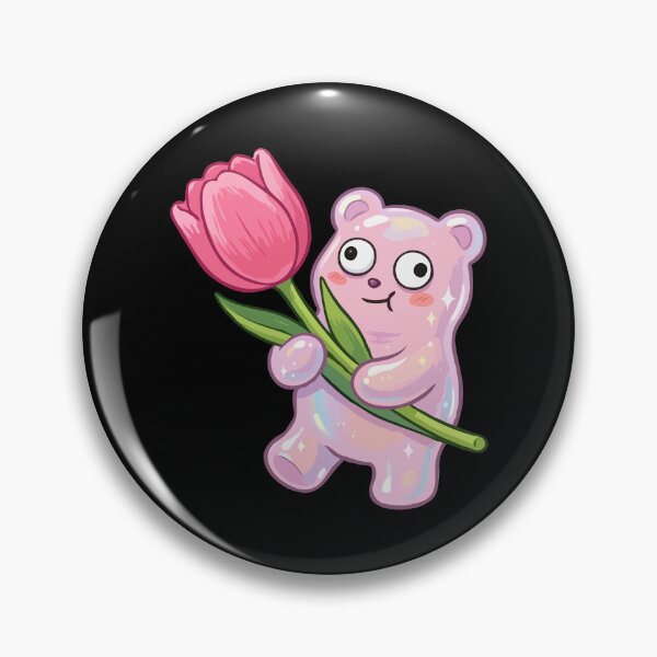 Item preview, Translucent Pink Jelly Bear with Spring Tulip designed and sold by Emegan Print Art.