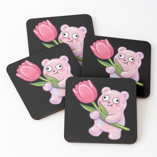 Item preview, Translucent Pink Jelly Bear with Spring Tulip designed and sold by Emegan Print Art.