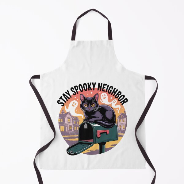 Item preview, Stay Spooky Neighbor Black Cat Halloween Mailbox Design designed and sold by Raw Tigers.