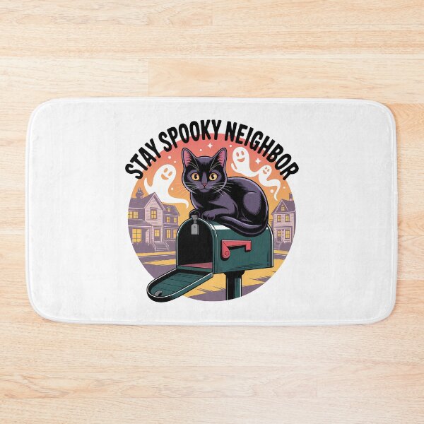 Item preview, Stay Spooky Neighbor Black Cat Halloween Mailbox Design designed and sold by Raw Tigers.