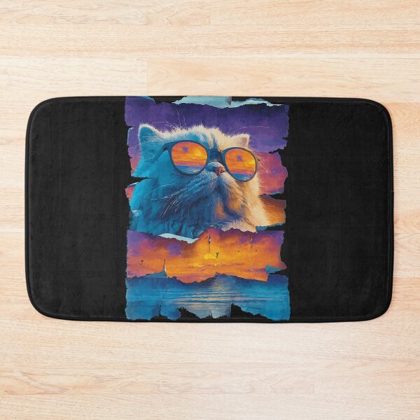 Item preview, Persian Cat with Sunglasses Sunset Beach Tropical Summer  designed and sold by Littermin.
