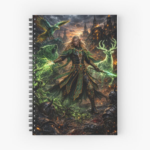 Item preview, Dark Elf Battle Mage | Epic Fantasy Warrior Magic Art designed and sold by DrakariArt.