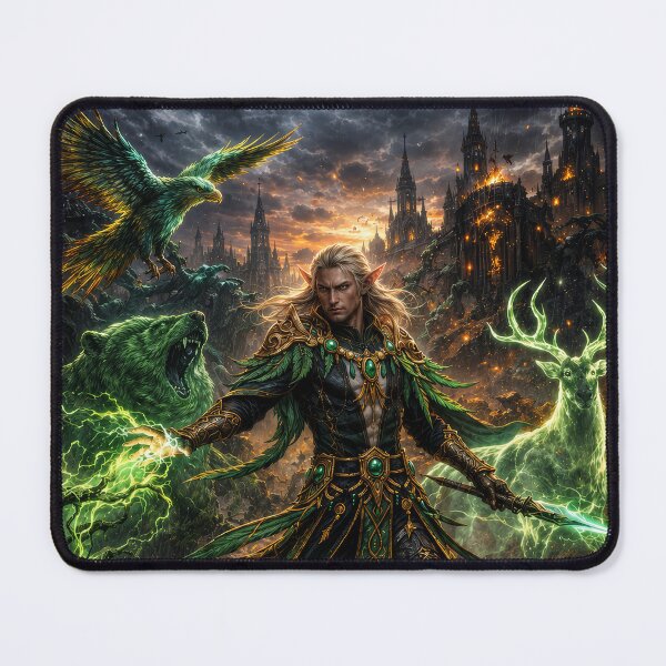 Item preview, Dark Elf Battle Mage | Epic Fantasy Warrior Magic Art designed and sold by DrakariArt.