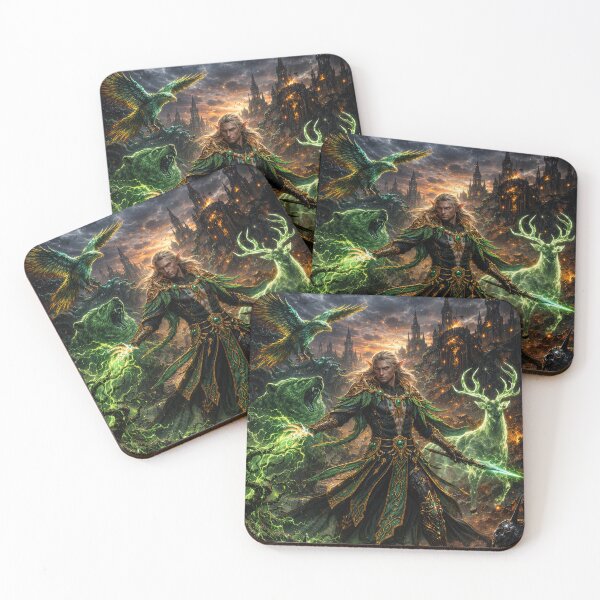 Item preview, Dark Elf Battle Mage | Epic Fantasy Warrior Magic Art designed and sold by DrakariArt.