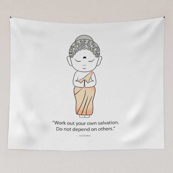 Item preview, Cute Little Buddha with his quote designed and sold by Shawlin Islam.