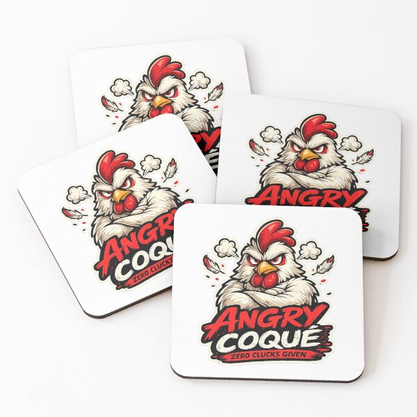 Item preview, Angry Coqué – Zero Clucks Given Funny Chicken designed and sold by AFI-Studio.