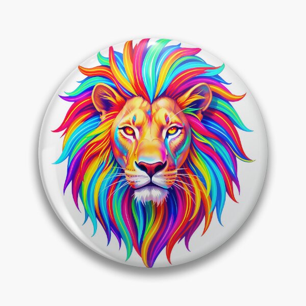 Item preview, Neon Fantasy Lion with Radiant Mane Artwork designed and sold by Marcu Ioachim.