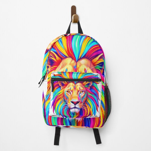 Item preview, Neon Fantasy Lion with Radiant Mane Artwork designed and sold by Marcu Ioachim.