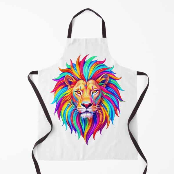 Item preview, Neon Fantasy Lion with Radiant Mane Artwork designed and sold by Marcu Ioachim.
