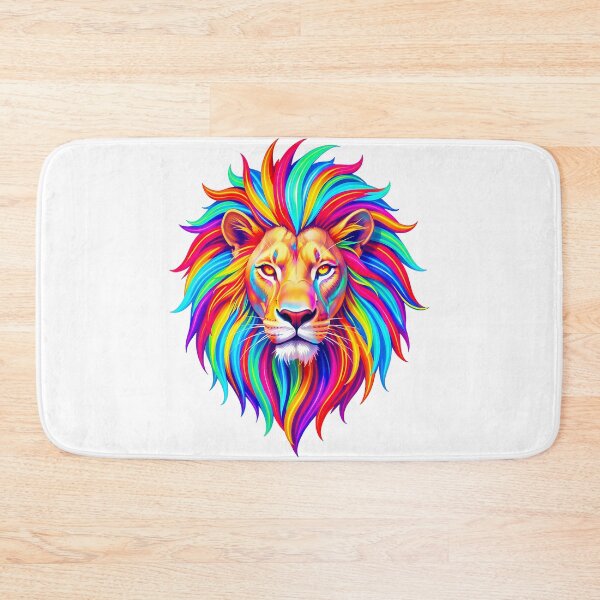 Item preview, Neon Fantasy Lion with Radiant Mane Artwork designed and sold by Marcu Ioachim.