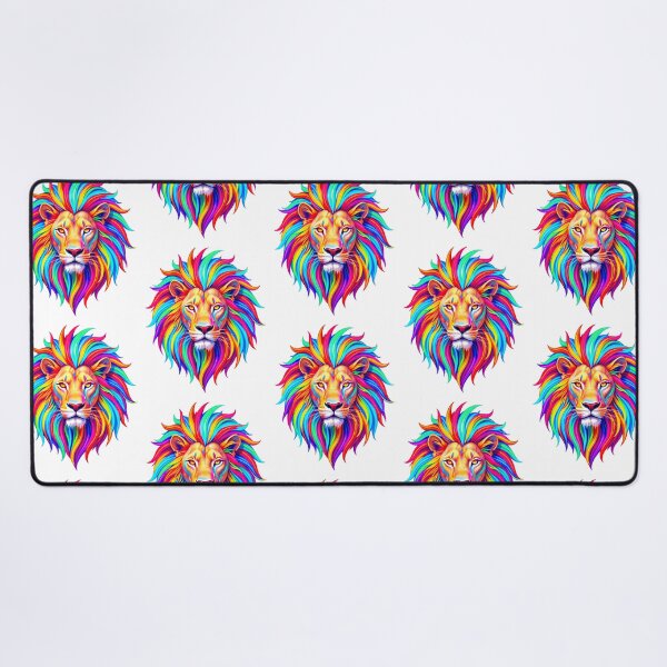 Item preview, Neon Fantasy Lion with Radiant Mane Artwork designed and sold by Marcu Ioachim.