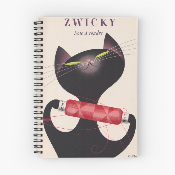 Item preview, Zwicky Soie à Coudre - Cat Sewing Thread Advertising Poster by Donald Brun 1955 designed and sold by sailorettes.