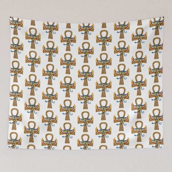 Item preview, Winged Ankh & Eye of Horus – Sacred Egyptian Protection Symbol designed and sold by GulfSignature.