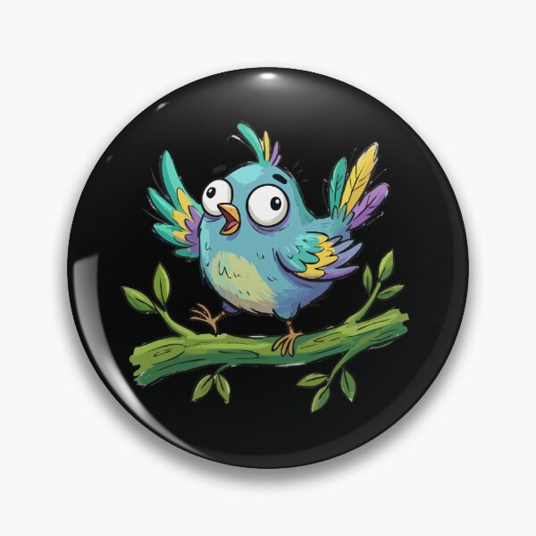 Item preview, Excited Azure Songbird Perched on Leafy Bough designed and sold by Emegan Print Art.