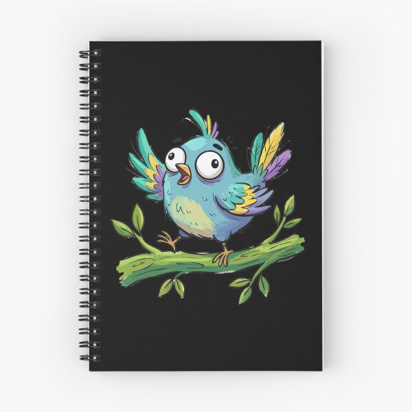 Item preview, Excited Azure Songbird Perched on Leafy Bough designed and sold by Emegan Print Art.