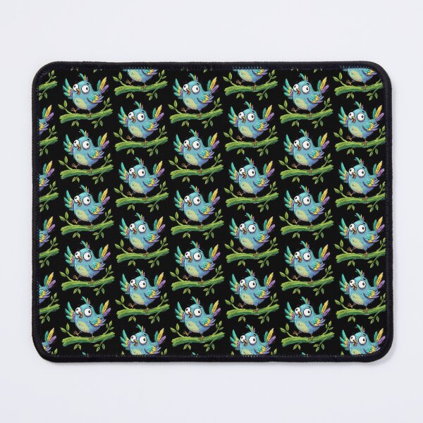 Item preview, Excited Azure Songbird Perched on Leafy Bough designed and sold by Emegan Print Art.