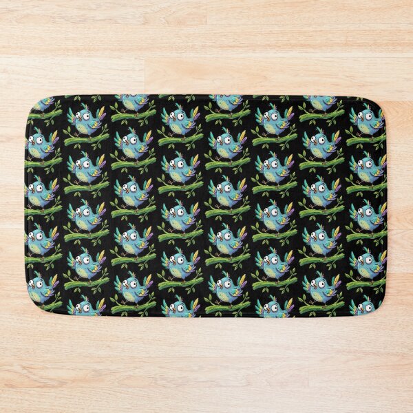 Item preview, Excited Azure Songbird Perched on Leafy Bough designed and sold by Emegan Print Art.