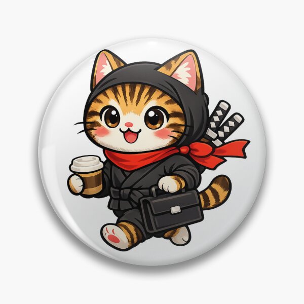 Item preview, Cute Japanese Ninja Cat Commuting to Work designed and sold by SakuraMarket26.