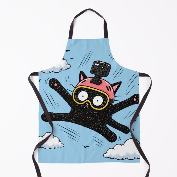 Item preview, Funny Skydiving Cat with Action Camera – Cute Black Cat Cartoon designed and sold by Jankes88.
