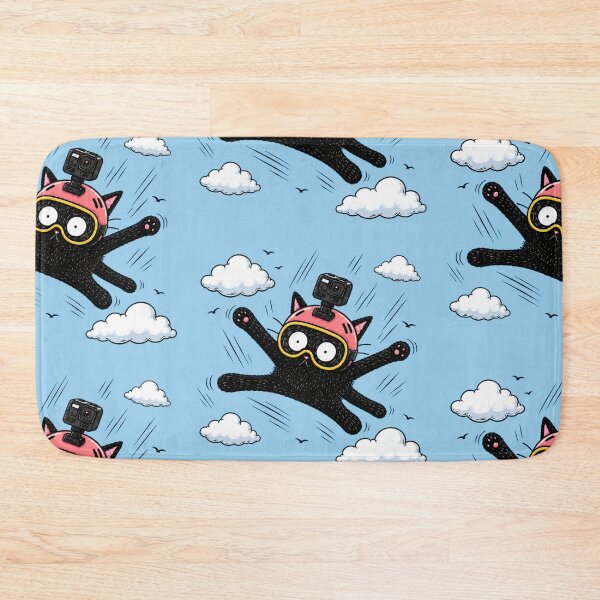 Item preview, Funny Skydiving Cat with Action Camera – Cute Black Cat Cartoon designed and sold by Jankes88.