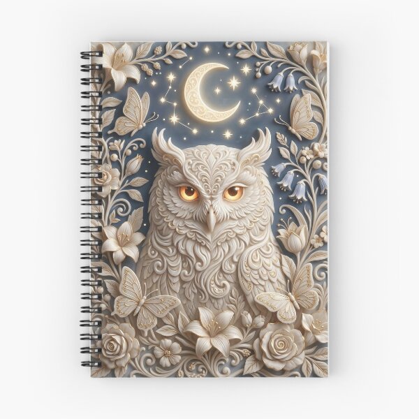 Item preview, Enchanting Owl with Celestial Moon and Flowers designed and sold by AnnArtshock.