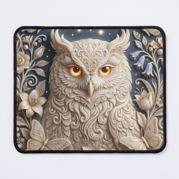 Item preview, Enchanting Owl with Celestial Moon and Flowers designed and sold by AnnArtshock.