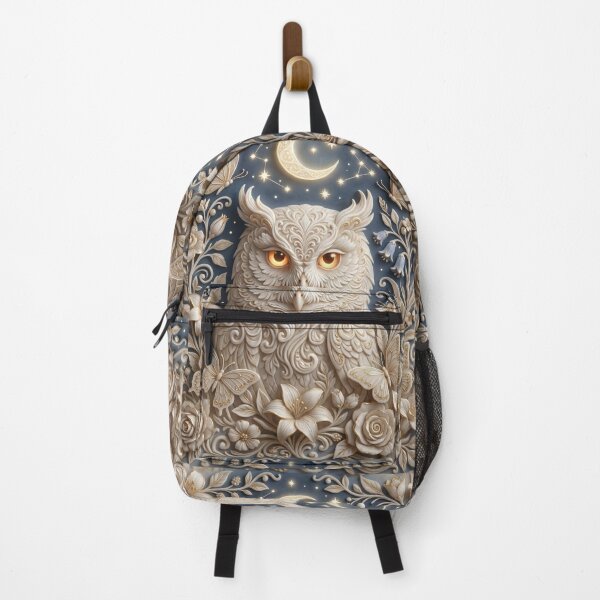 Item preview, Enchanting Owl with Celestial Moon and Flowers designed and sold by AnnArtshock.