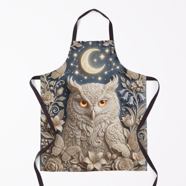 Item preview, Enchanting Owl with Celestial Moon and Flowers designed and sold by AnnArtshock.