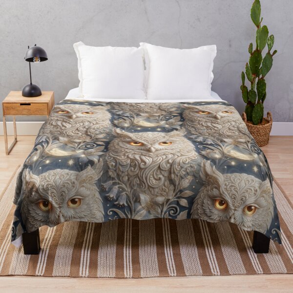 Item preview, Enchanting Owl with Celestial Moon and Flowers designed and sold by AnnArtshock.