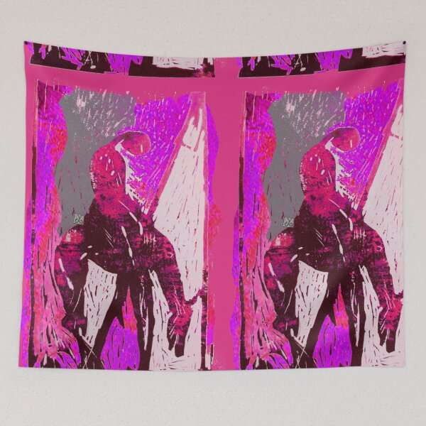 Item preview, Don Quijote (Original Linocut by ACCI) designed and sold by VanyssaGraphics.