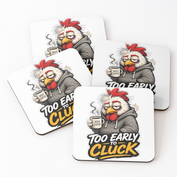 Item preview, Too Early to Cluck – Sleepy Coqué Funny Chicken designed and sold by AFI-Studio.
