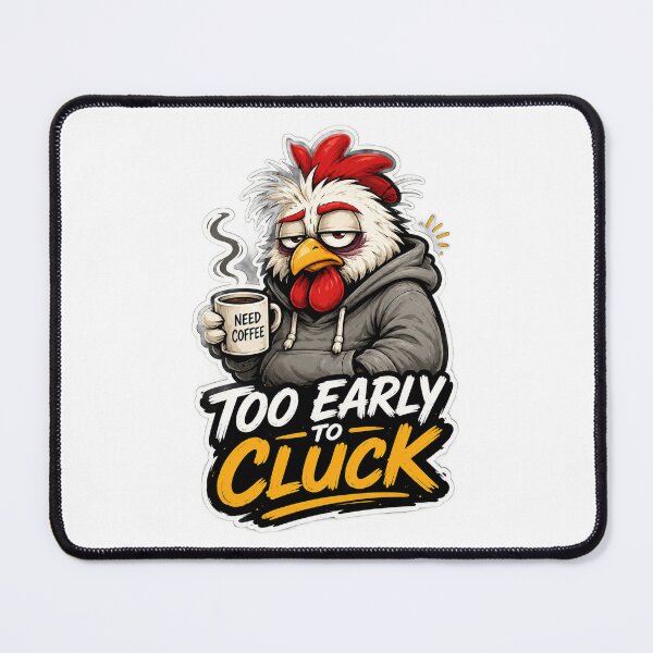 Item preview, Too Early to Cluck – Sleepy Coqué Funny Chicken designed and sold by AFI-Studio.