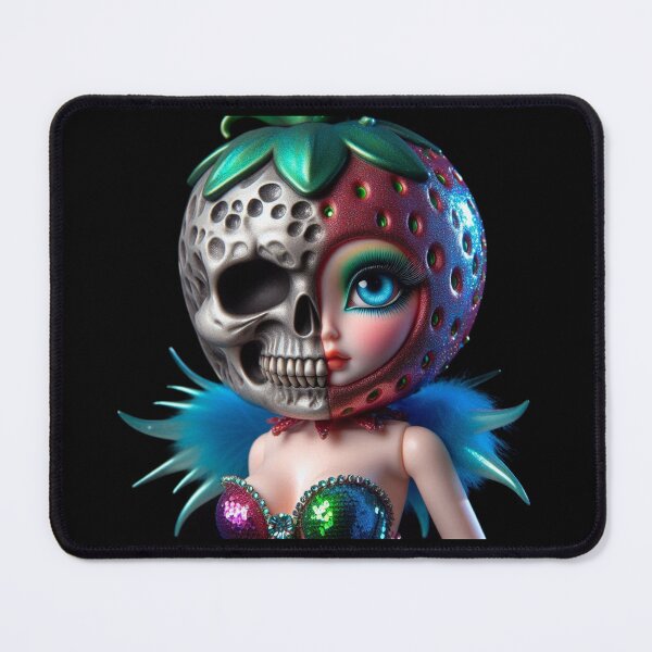 Item preview, Strawberry Skull Split Face Creepy Cute Doll designed and sold by LujziWorld.