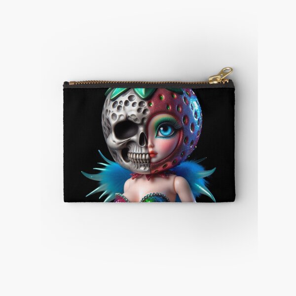Item preview, Strawberry Skull Split Face Creepy Cute Doll designed and sold by LujziWorld.