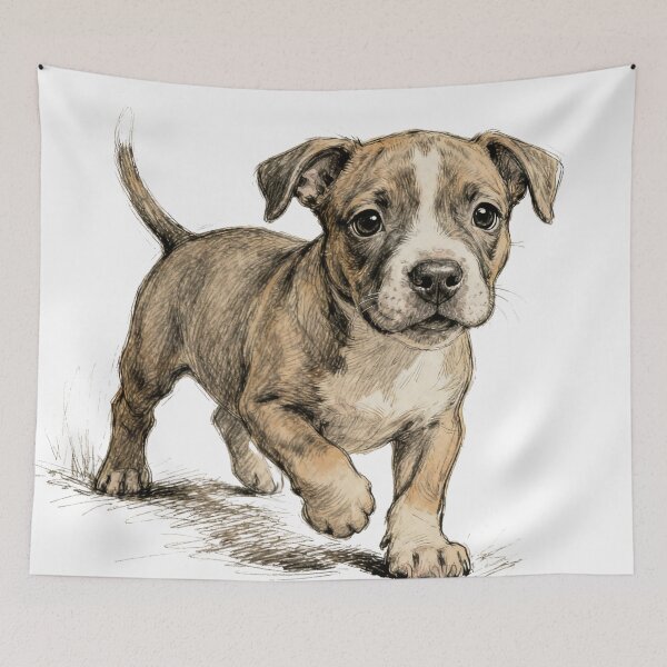 Item preview, Pit bull puppy drawing designed and sold by T's&such.